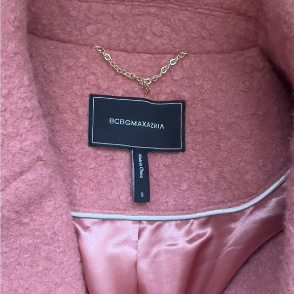 BCBGMaxAzria  Peony Dusty Rose Pink Double Breasted Winter Overcoat Pea Coat S - Picture 3 of 12